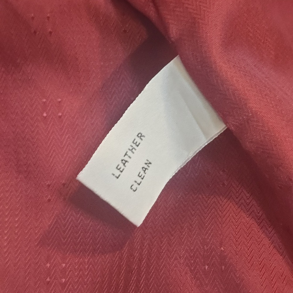 VTG Preston And York Red Lambskin Leather Coat Open Front Mid Length Women's L - Picture 11 of 16